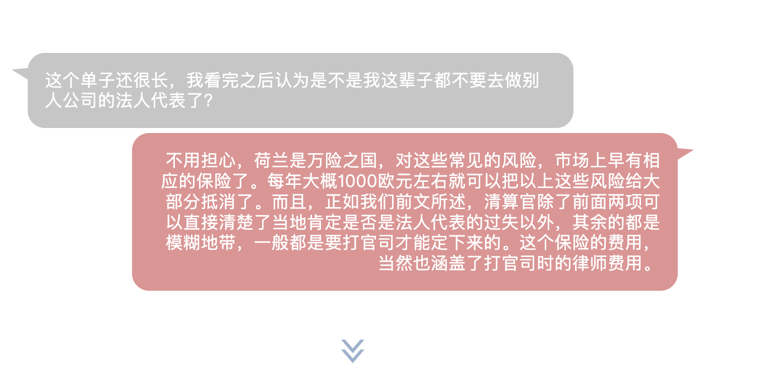 在荷兰有限责任公司的法人代表可能要承担的无限责任